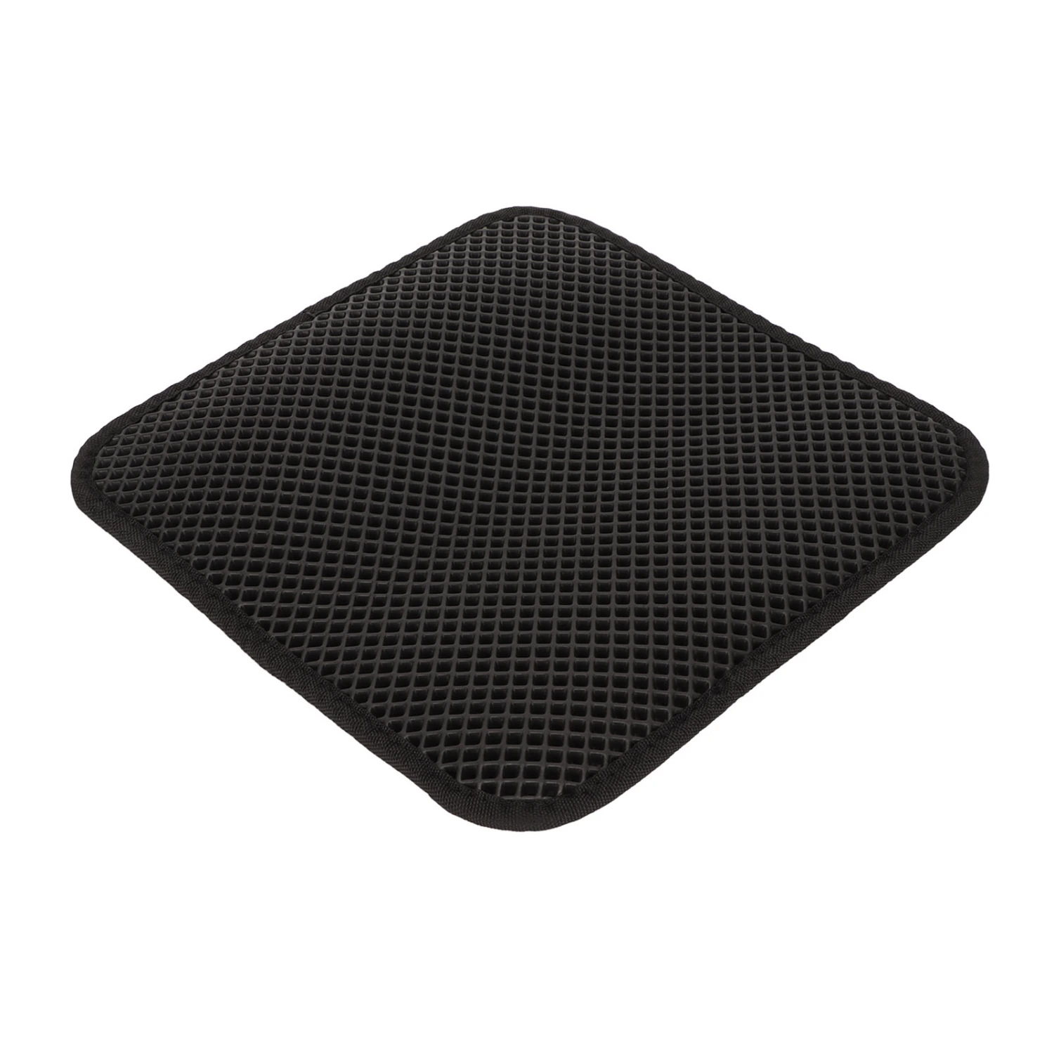 Cat Litter Pad Prevent Slip Waterproof Bottom Double Layer EVA Litter Trapping Mat for Kitten 30x30cm Black
