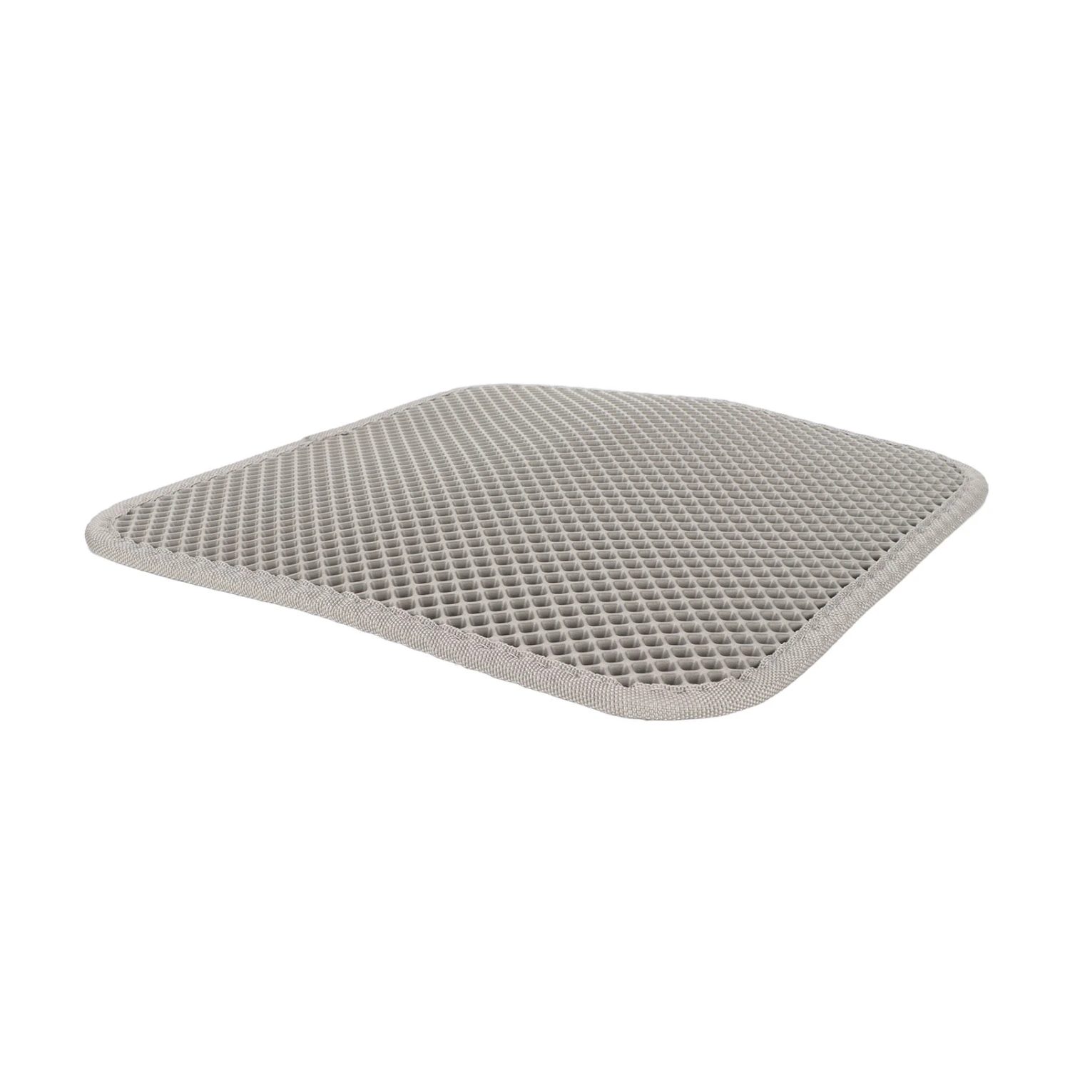 Cat Litter Pad Prevent Slip Waterproof Bottom Double Layer EVA Litter Trapping Mat for Kitten 30x30cm Gray
