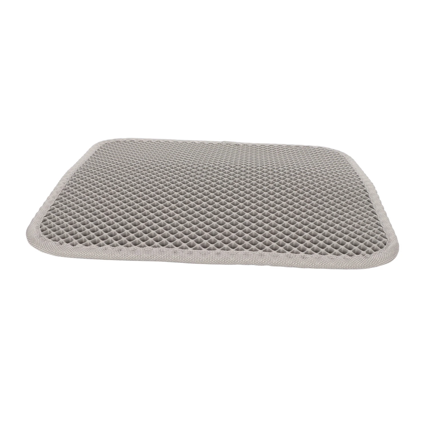 Cat Litter Pad Prevent Slip Waterproof Bottom Double Layer EVA Litter Trapping Mat for Kitten 30x30cm Gray
