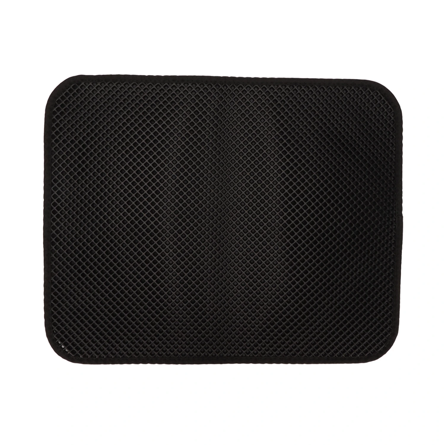 Cat Litter Pad Prevent Slip Waterproof Bottom Double Layer EVA Litter Trapping Mat for Kitten 50x40cm Black