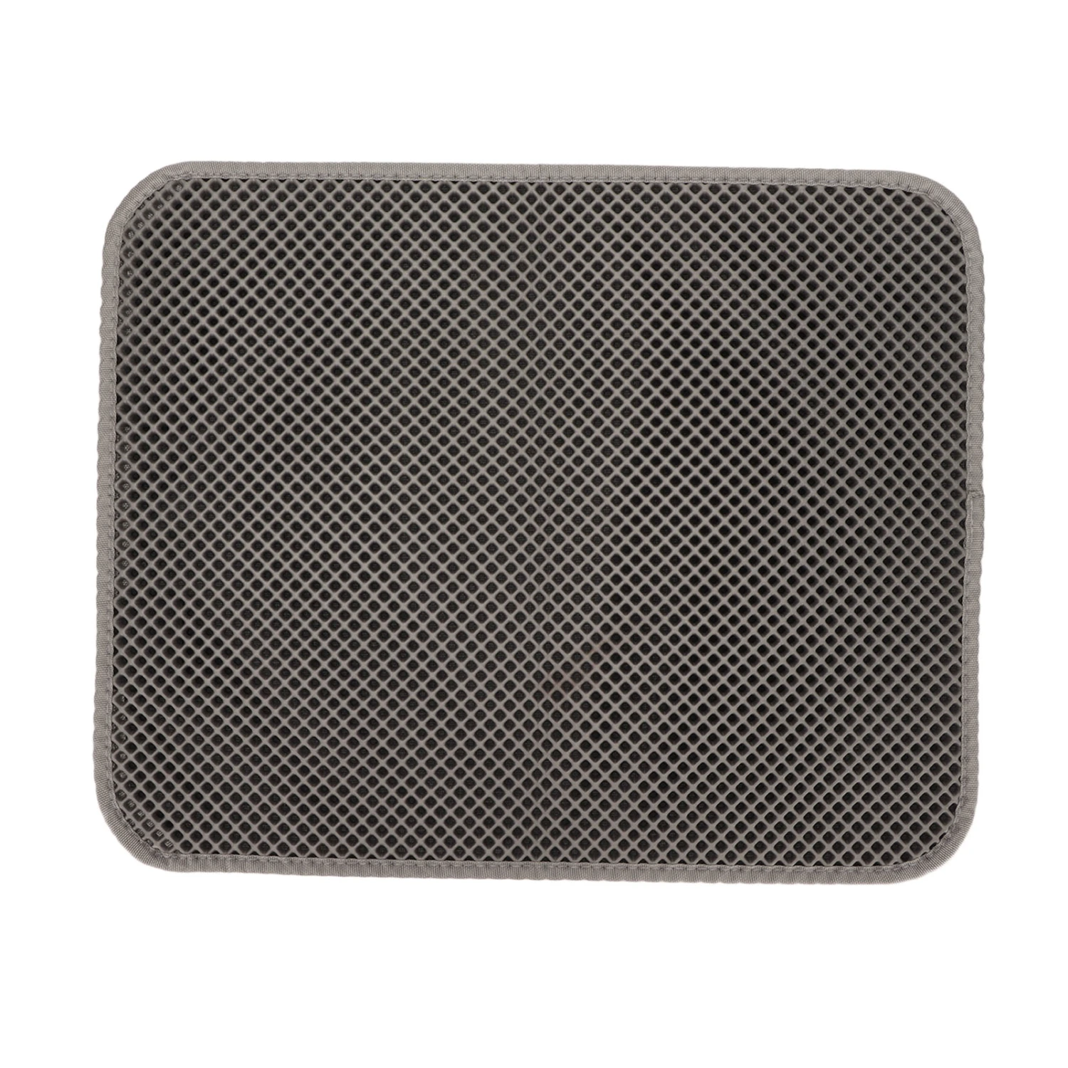 Cat Litter Pad Prevent Slip Waterproof Bottom Double Layer EVA Litter Trapping Mat for Kitten 50x40cm Gray