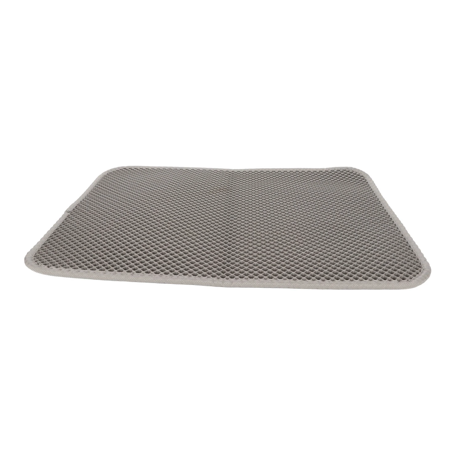 Cat Litter Pad Prevent Slip Waterproof Bottom Double Layer EVA Litter Trapping Mat for Kitten 50x40cm Gray