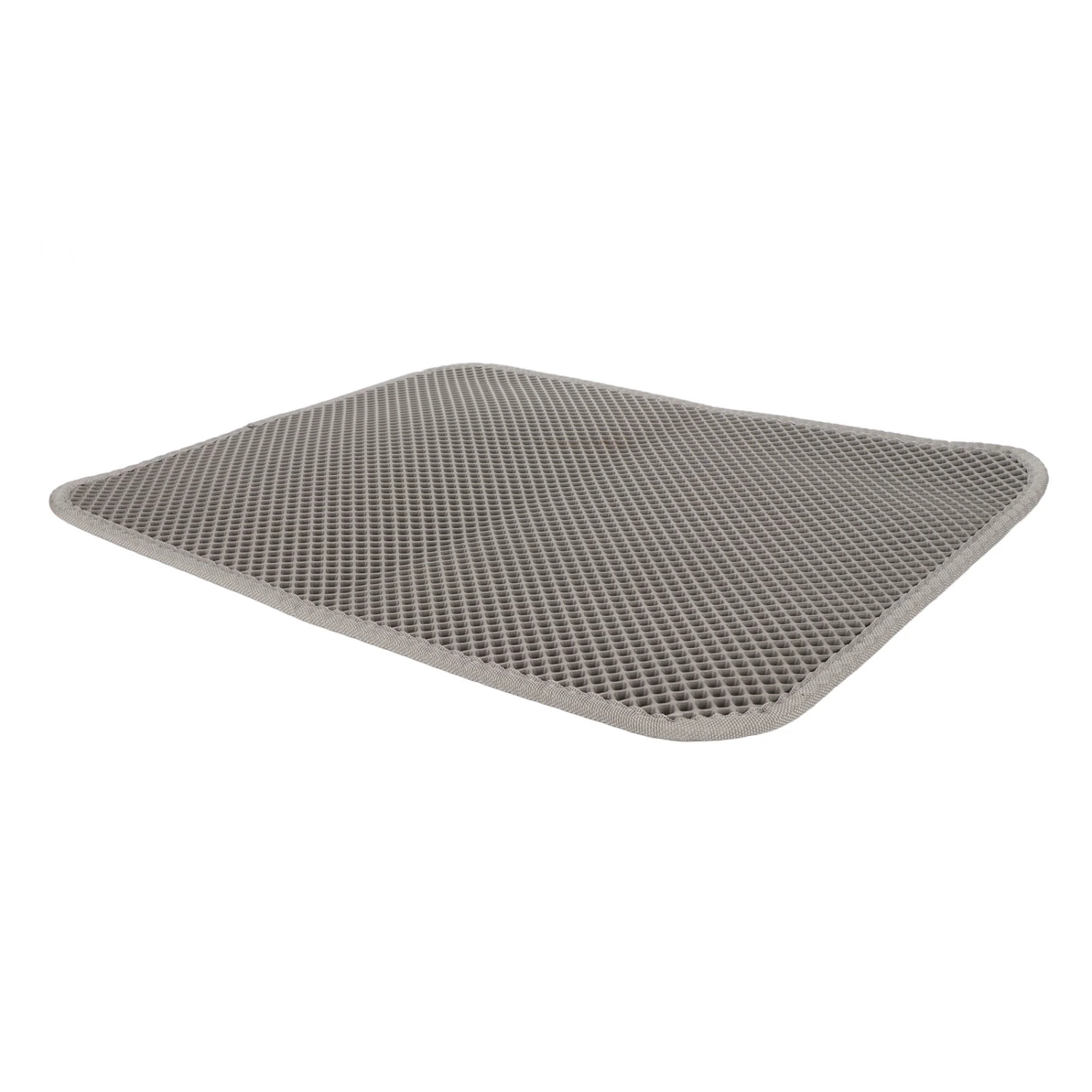 Cat Litter Pad Prevent Slip Waterproof Bottom Double Layer EVA Litter Trapping Mat for Kitten 50x40cm Gray