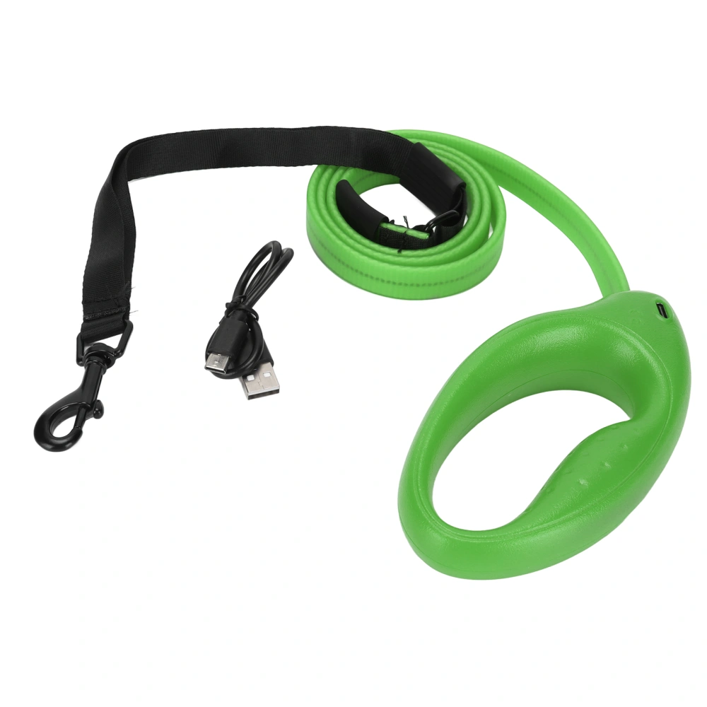 Buyweek Light Up Dog Leash 4 Feet USB Rechargeable LED Nylon Dog Leash with Universal Collar for Small and Large Dogs Green