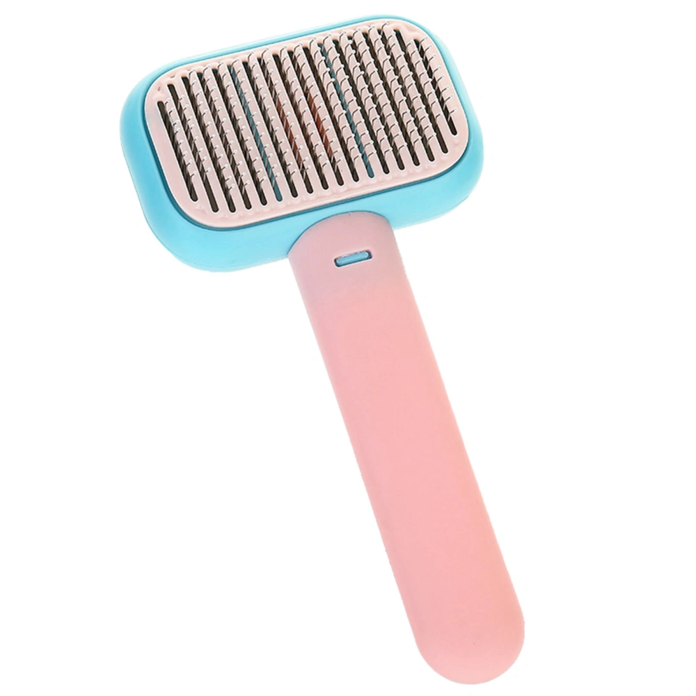 Pet Self Cleaning Slicker Brush Universal Remove Floating Hair Massage Cat Grooming Brush for Cats Dogs Blue Pink