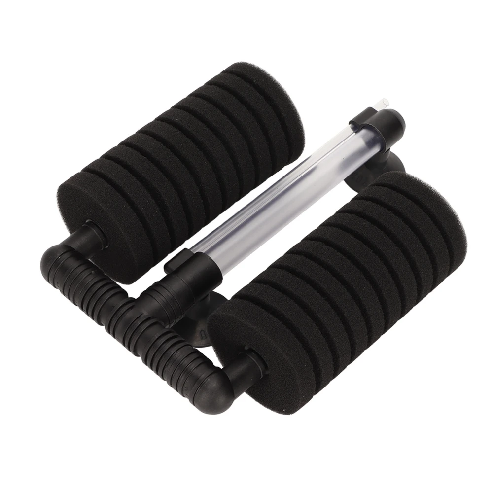 Aquarium Double Bio Sponge Filter High Efficiency Detachable Aquarium Water Filter with 2 Suction Cups for Fish Tank