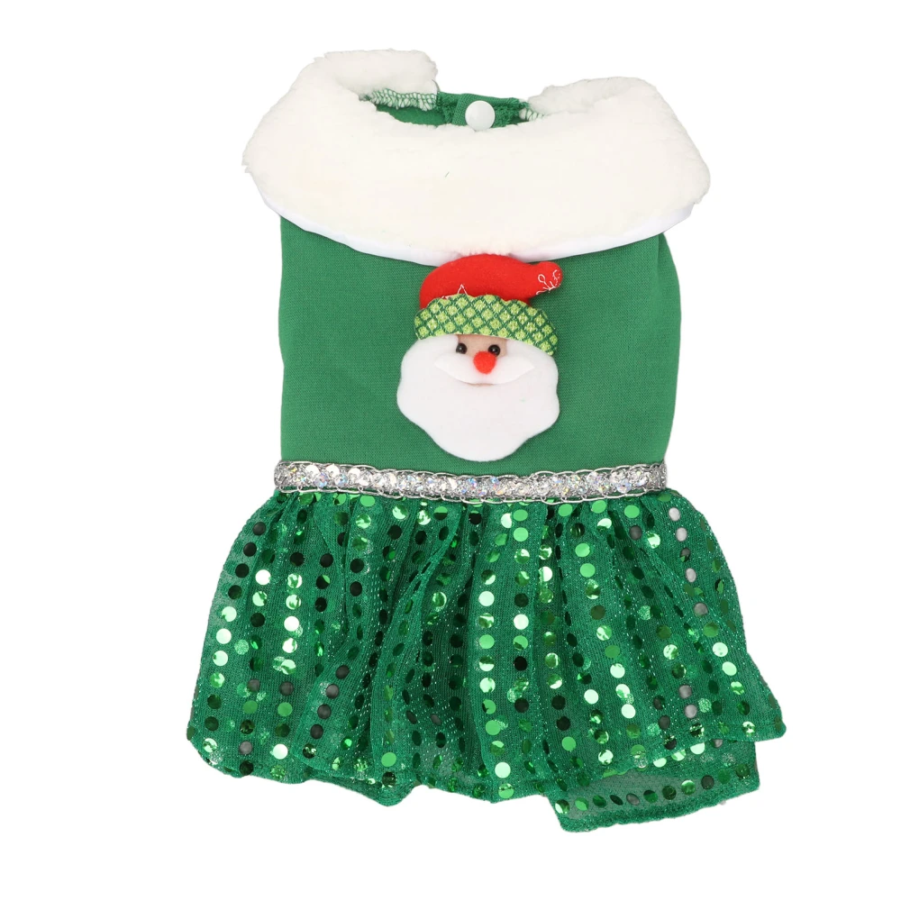 Pet Christmas Dress Soft Breathable Warm Cute Fashionable Dog Party Clothes for Small Medium Dogs Green XL