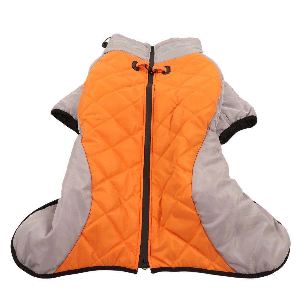 Reflective Turtleneck Dog Vest Thickening Warm Dog Cold Weather Jacket for Autumn Winter Grey Orange 6XL