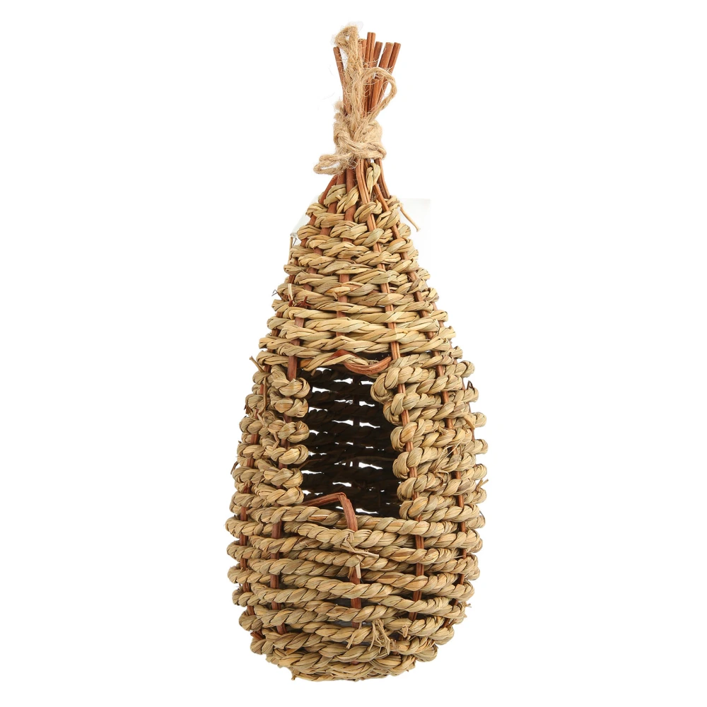 Grass Woven Bird Nest Natural Hanging Hand Woven Hummingbird Nest for Outdoor Garden Patio