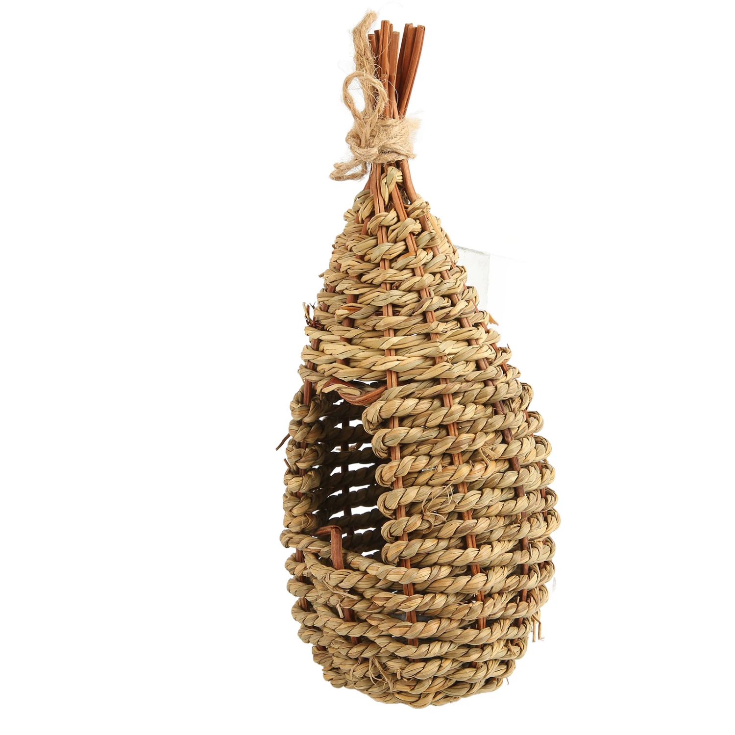 Grass Woven Bird Nest Natural Hanging Hand Woven Hummingbird Nest for Outdoor Garden Patio