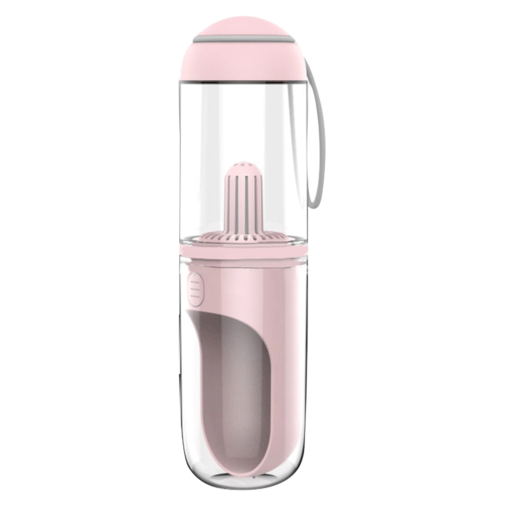 Portable Dog Water Bottle Multifunction BPA Free Travel Pet Water Dispenser for Walking Outdoor Travel 330ml Pink