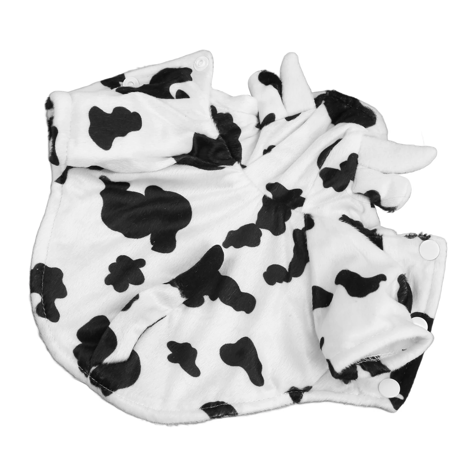 Dog Hoodie Winter Jacket Stylish Cute Cow Design Comfortable Warm Pet Winter Clothes for Small Medium Dogs White M