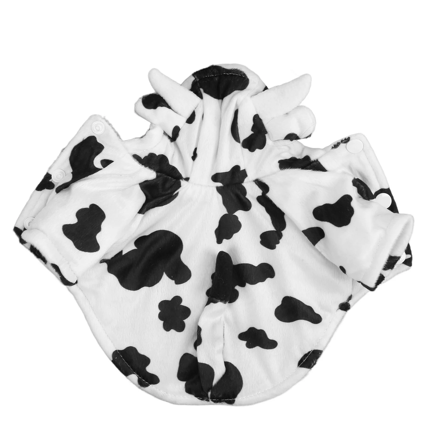 Dog Hoodie Winter Jacket Stylish Cute Cow Design Comfortable Warm Pet Winter Clothes for Small Medium Dogs White M