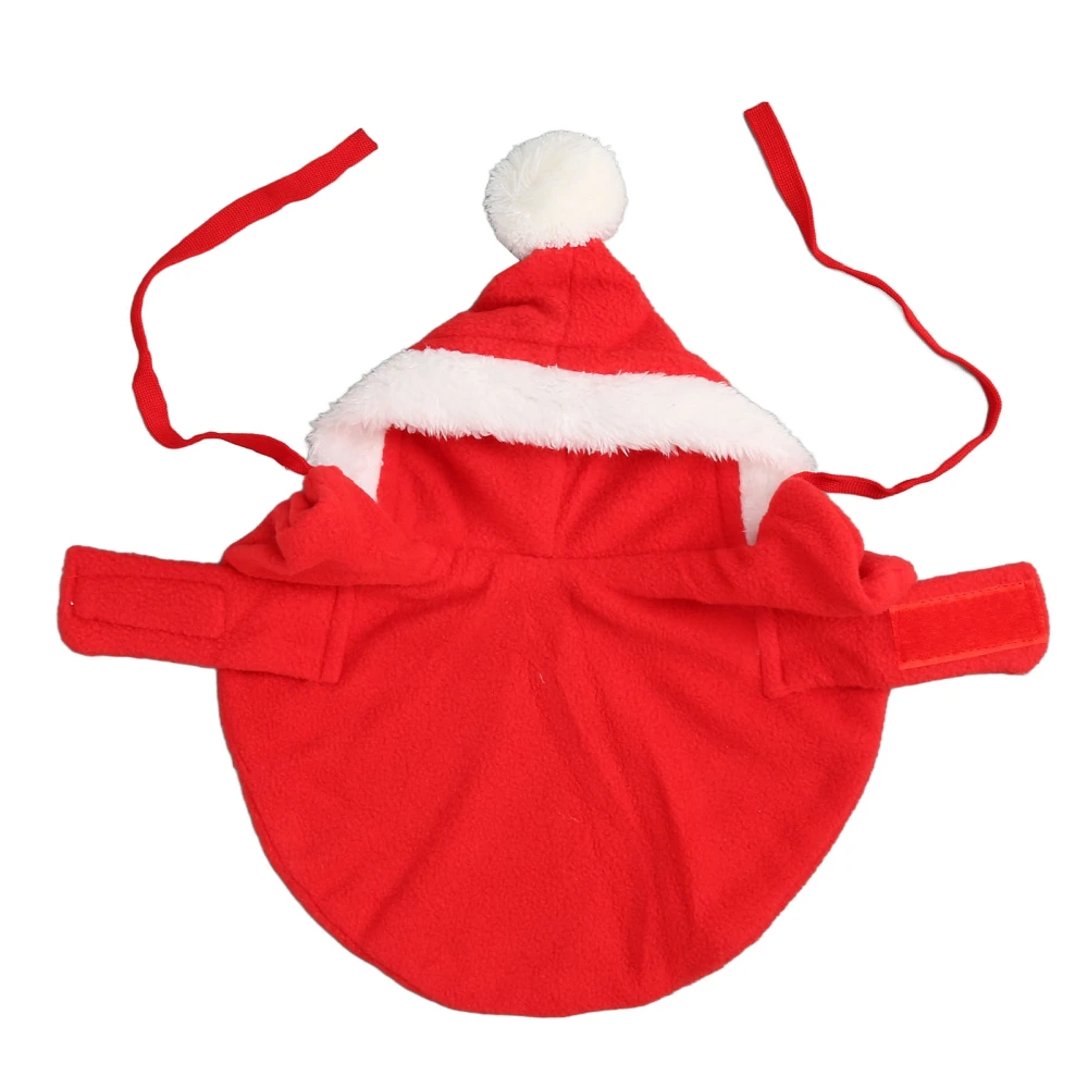 Pet Christmas Cloak Warm Soft Skin Friendly Cute Hooded Dog Cape Apparel for Puppy Cat Red XS