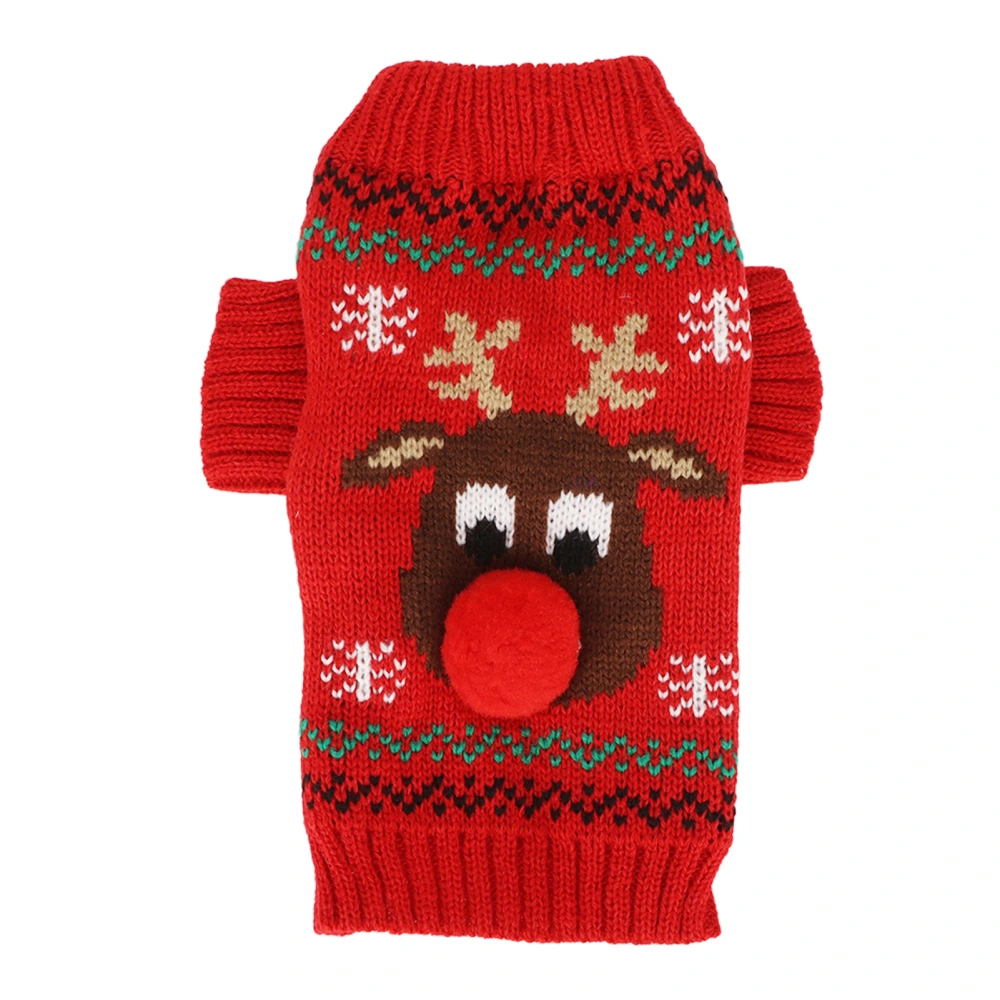 Dog Snow Sweaters Thickening New Year Christmas Dog Holiday Sweaters for Small Medium Dogs XS Red