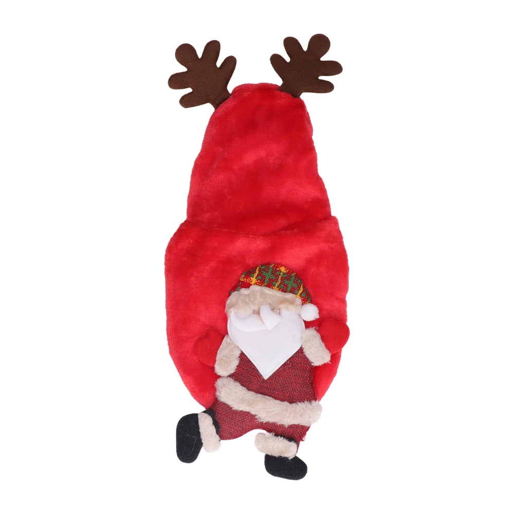 Dog Christmas Costume Soft Plush Thickened Santa Design Cat Christmas Hoodie Coat for Small Medium Dogs Cats M