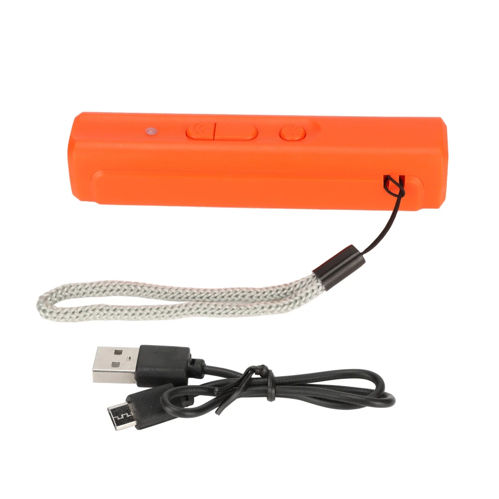 Ultrasonic Bark Control Device Rechargeable Handheld Dog Bark Deterrent Devices with UV Violet Light Orange