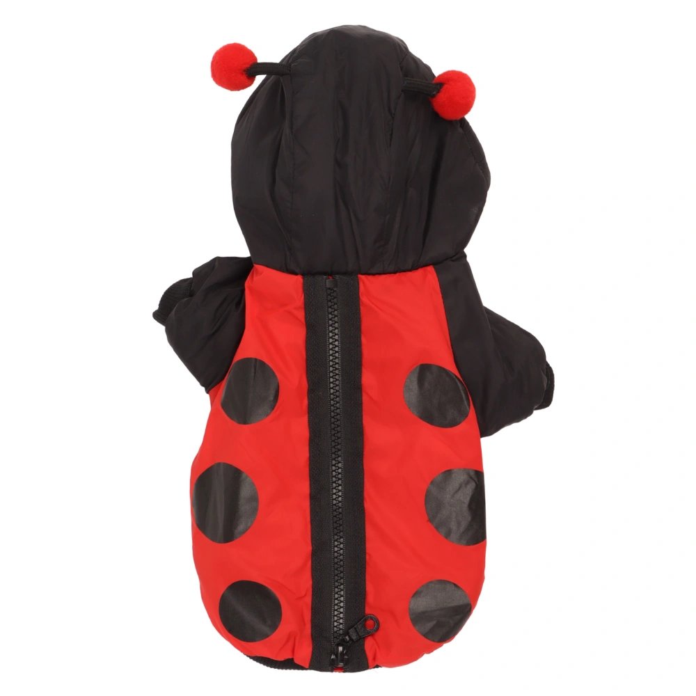 Dog Hoodie Cute Ladybug Thickened Warm Loose Halloween Dog Winter Clothes for Small Dogs Black M