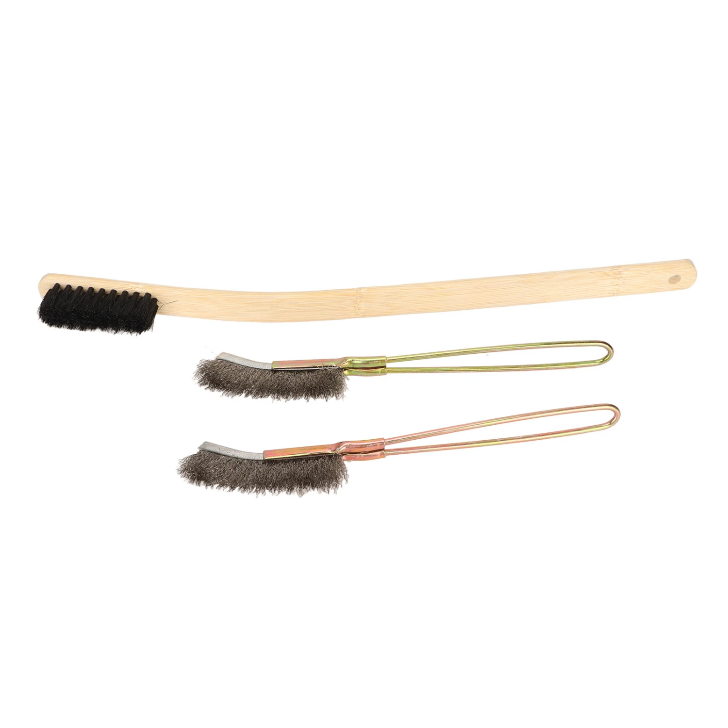 Long Handle Bird Cage Cleaning Brush Bamboo Stainless Steel Medium Hardness Bird Cage Cleaning Tool