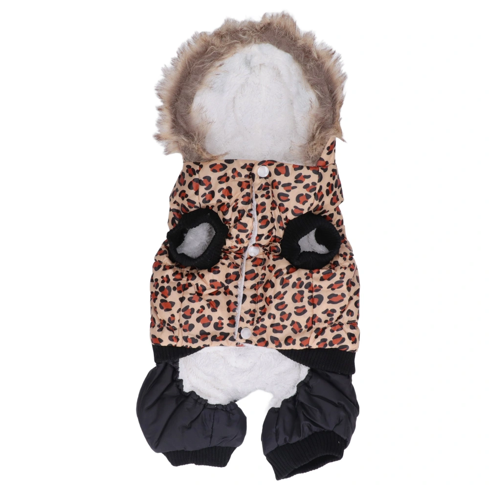 Dog Leopard Print Winter Clothes Cute Loose Thicken Prevent Hair Loss Pet Warm Coat for Small Medium Dogs Leopard Print M