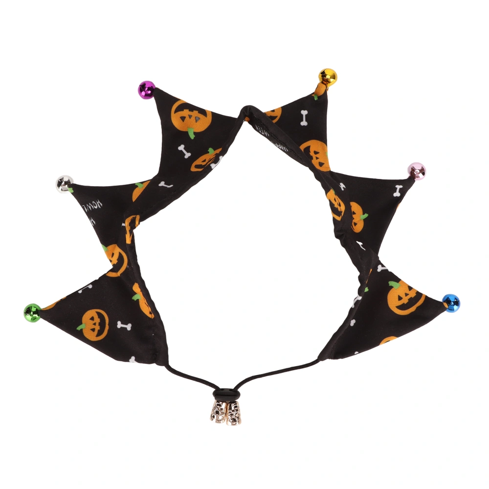 Dog Halloween Collar Adjustable Size Pumpkin Pattern Dog Halloween Bandana Polyester Pet Holiday Accessories for Dog Cat