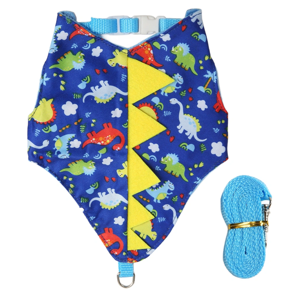 Pet Clothes Leash Available in Four Seasons Breathable Polyester Flannel Cute Dinosaur Pattern Pet Halloween Dress Up M Blue Dinosaur