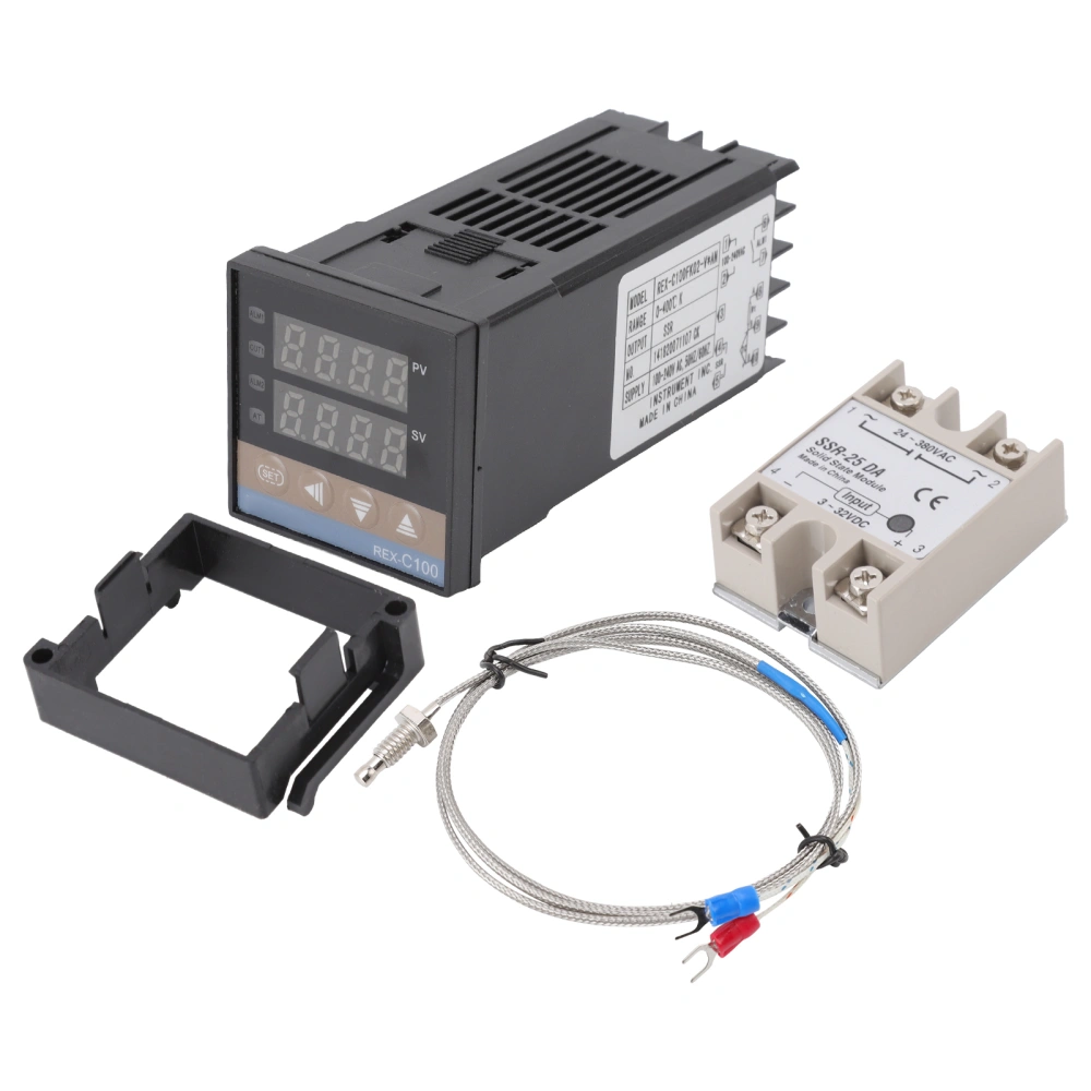 PID Thermostat Temperature Controller Set 0‑400℃ Digital Temperature Controller with Thermocouple Relay AC100‑240V 25A