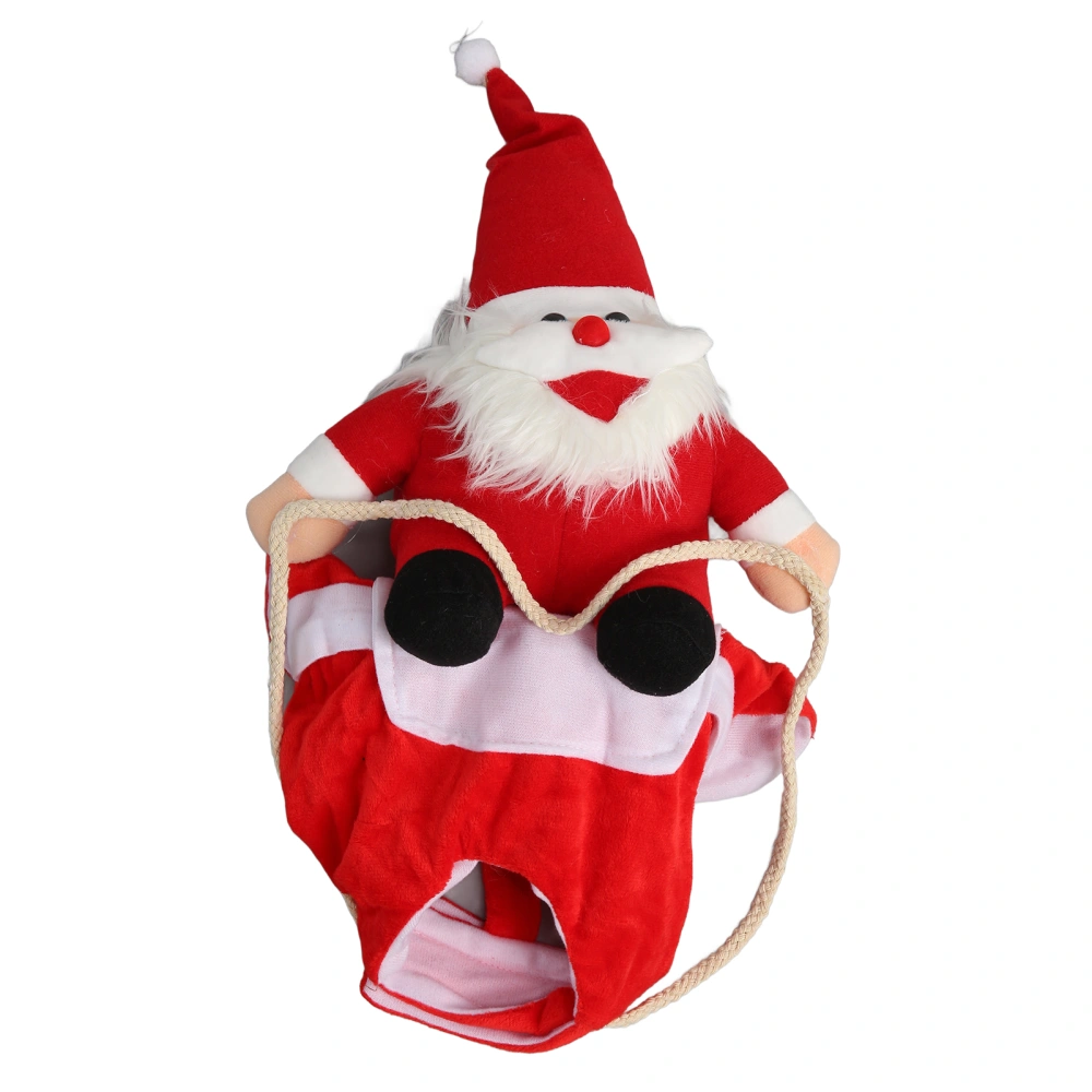 Dog Christmas Coat Plush Warm Stylish Cute Santa Pet Costume for Small Medium Large Dogs Cats L