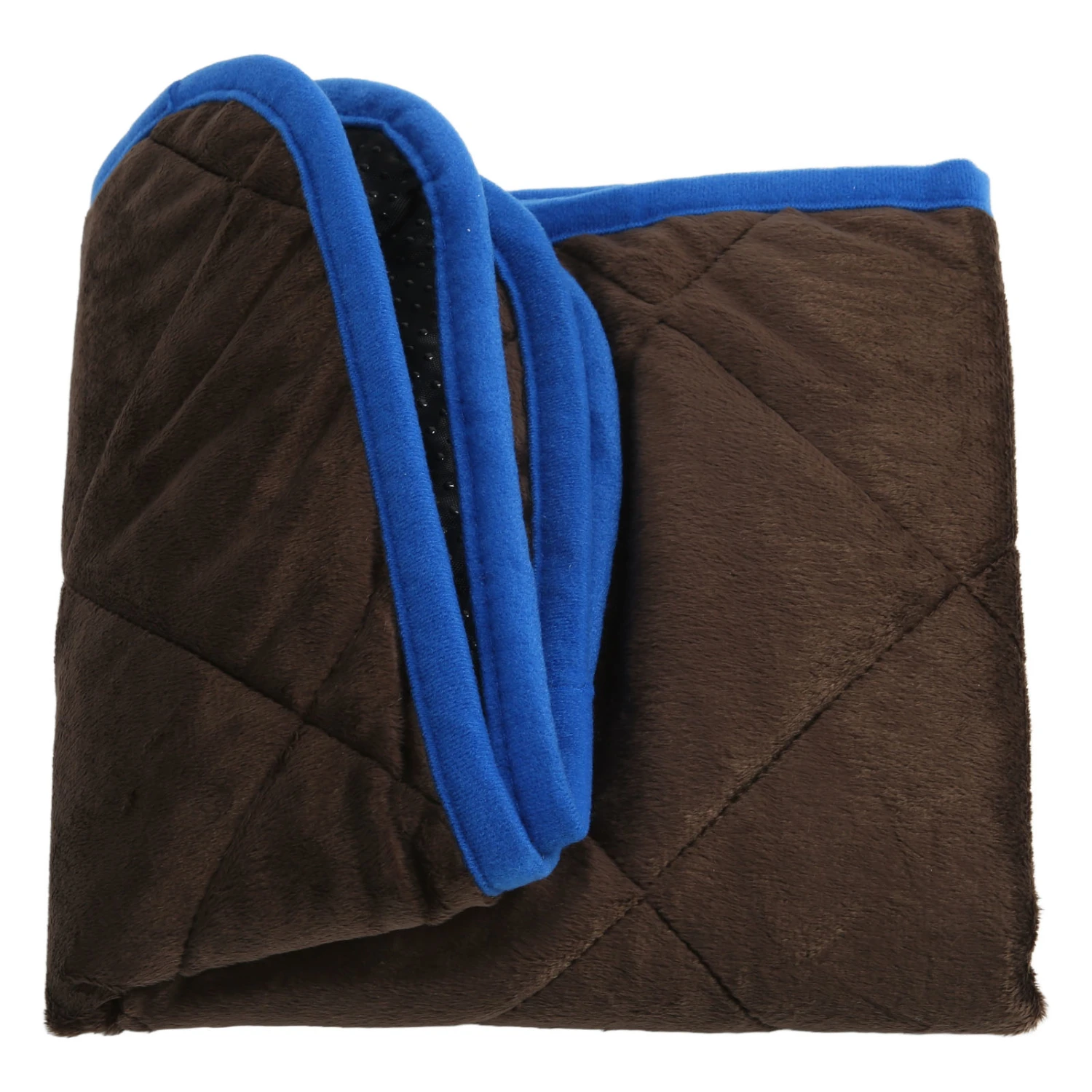 Washable Dog Pee Pad Self Warming Reusable Pet Potty Training Self Warming Mat for Home Coffee Color Blue Border S(40x50cm/15.75x19.69in)