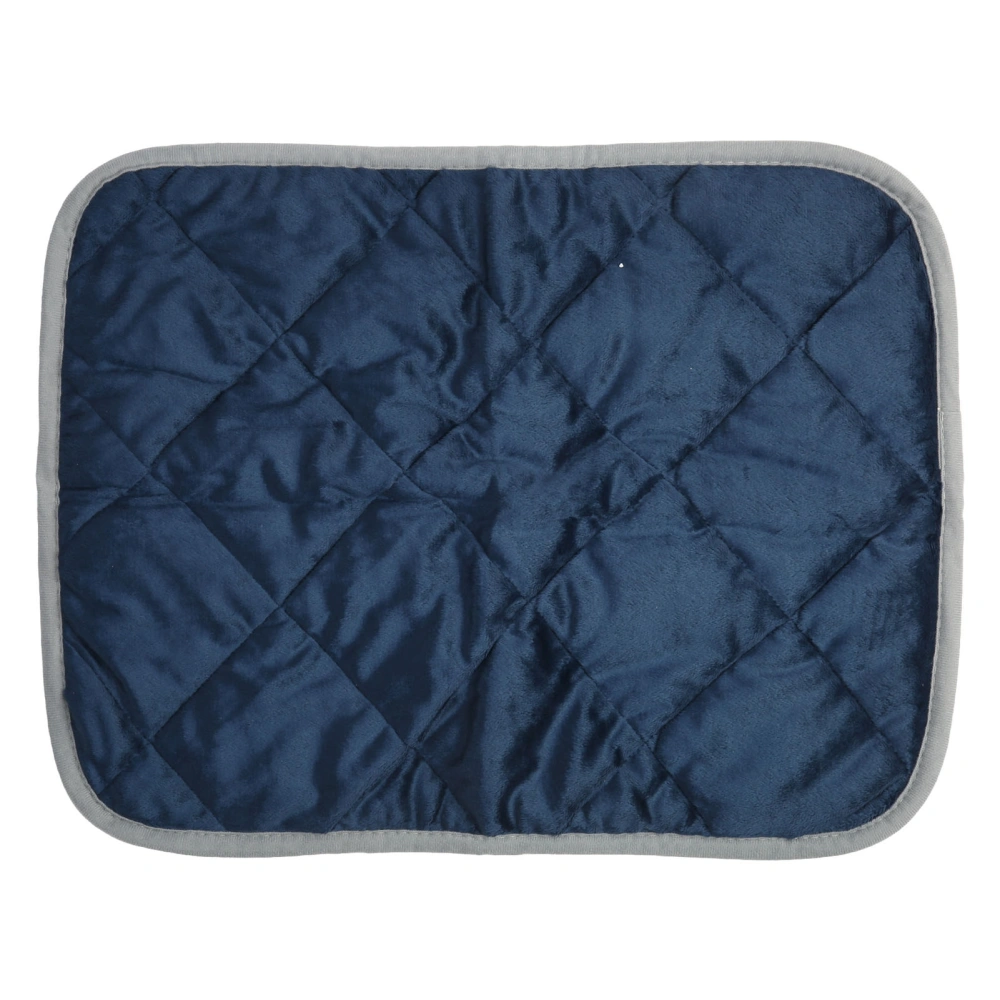 Pet Warm Pad Cat Heat Mat Dog Sleeping Bed Mat Cushion Skidproof for Home Winter Dark Blue with Grey Trimming L