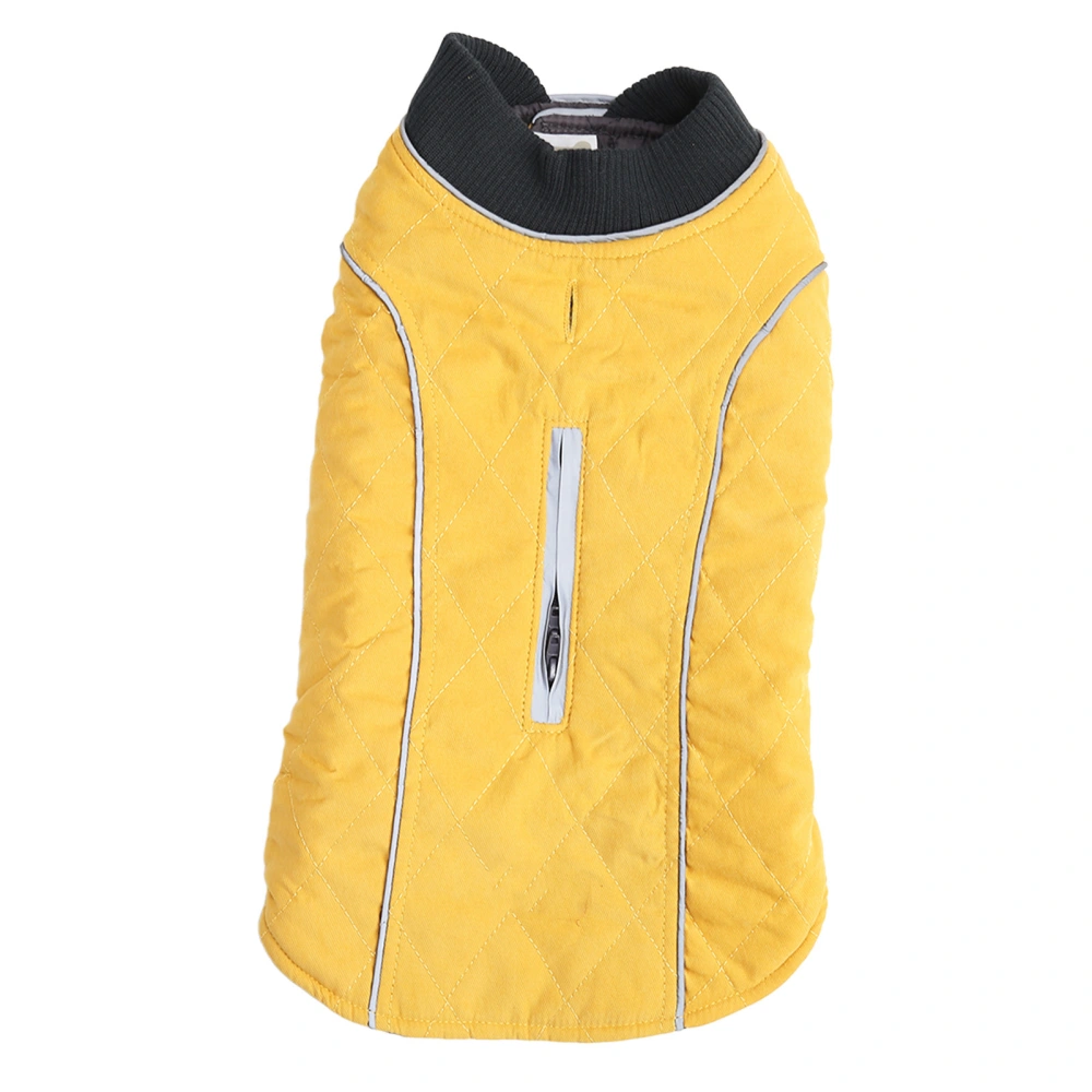 Dog Winter Coat Retro Thickening Warm Pet Winter Reflective Vest for Medium Large Dogs Yellow M