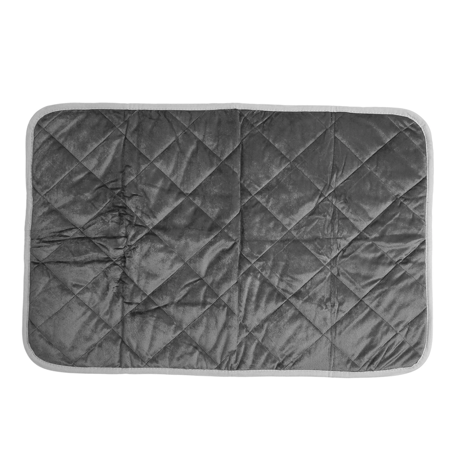 Washable Thermal Pet Pad with Non Slip Bottom for Fluid Absorbing Training Warm Keeping Dog Cat Grey S