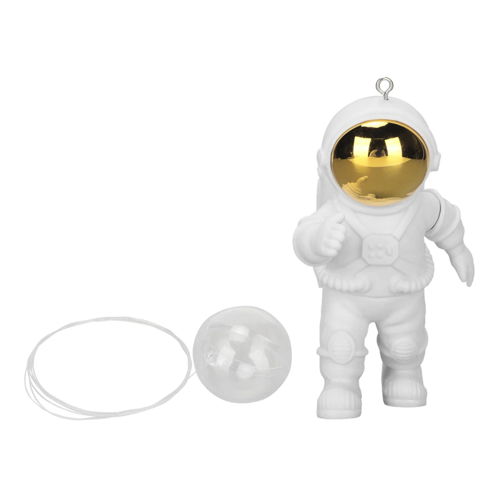 Aquarium Floating Astronaut Cute Eco Friendly Adjustable Position PVC Fish Tank Ornaments with Ball and Rope Golden Mask