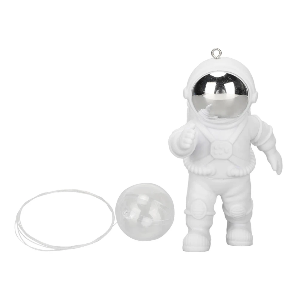 Aquarium Floating Astronaut Cute Eco Friendly Adjustable Position PVC Fish Tank Ornaments with Ball and Rope Silver Mask