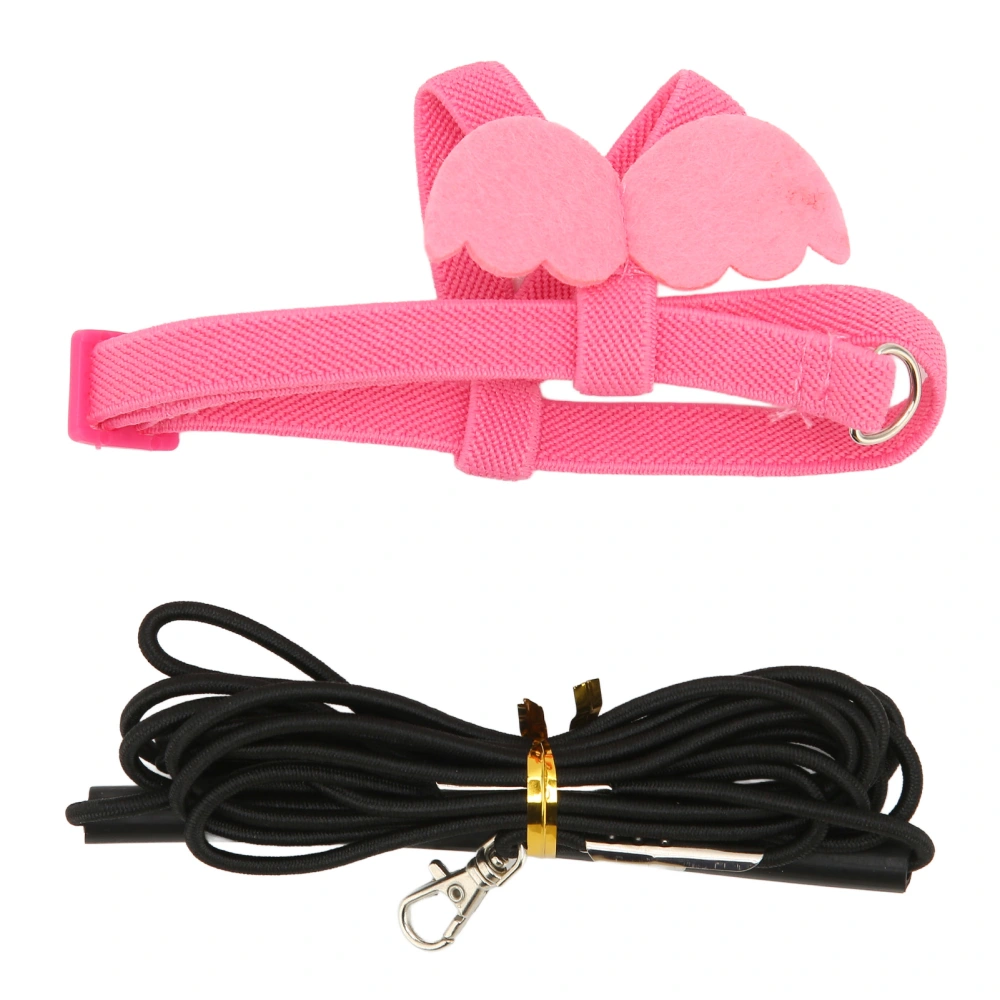 Bird Harness Leash Bite Resistant Adjustable Ultra Light Bird Traction Rope for Parrot Training XS Pink