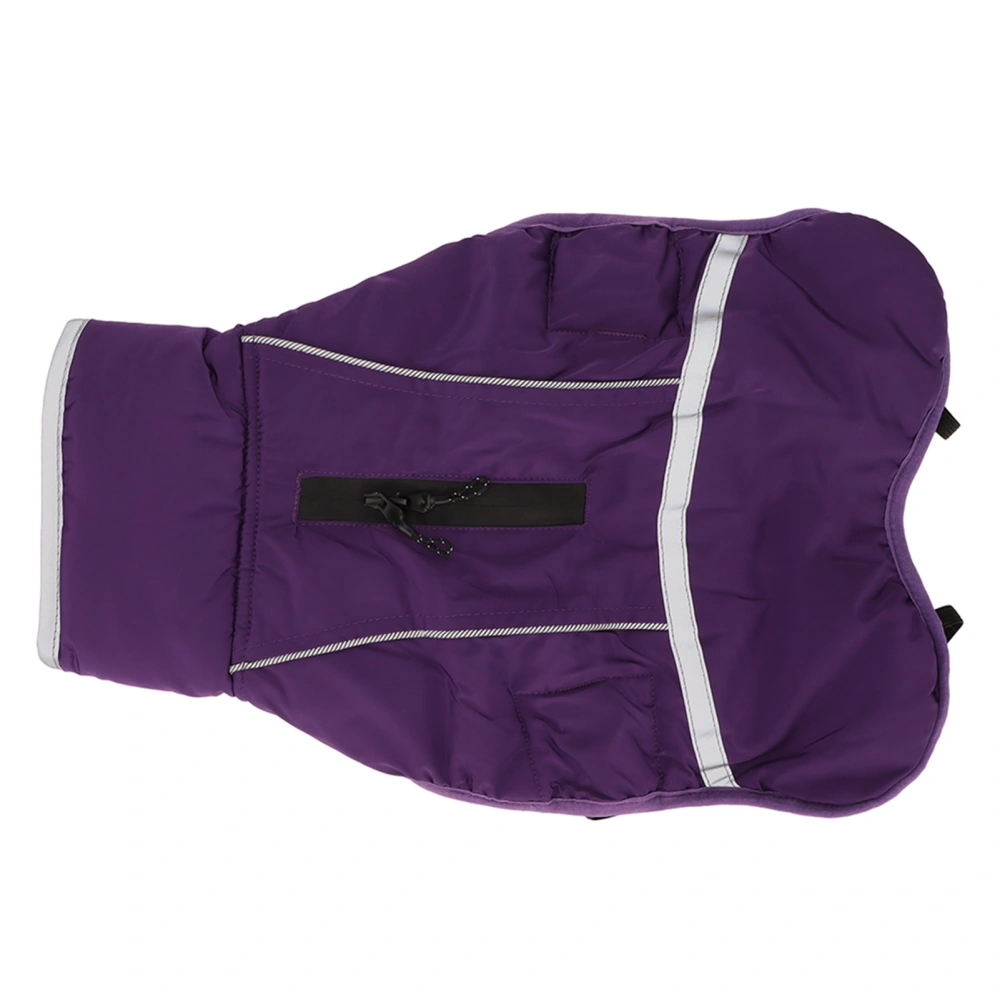 Dog Winter Coat Warm Reflective Waterproof Adjustable Soft Thick Padded Dog Jacket for Small Medium Large Pet Purple M