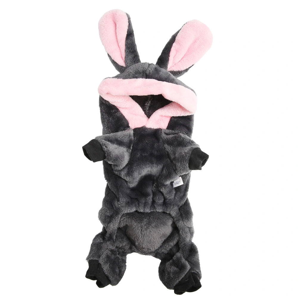 Dog Winter Clothes Soft Skin Friendly Cute Rabbit Ear Hooded Puppy Warm Outfit for Small Medium Pet S