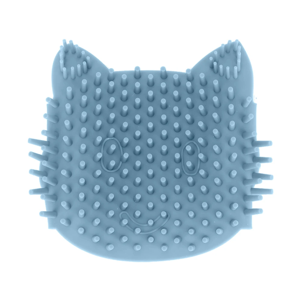 Cat Corner Self Groomer Soft Silicone Massage Cat Itch Board with Catnip for Cats Kittens Dogs Puppies Meditation Blue S