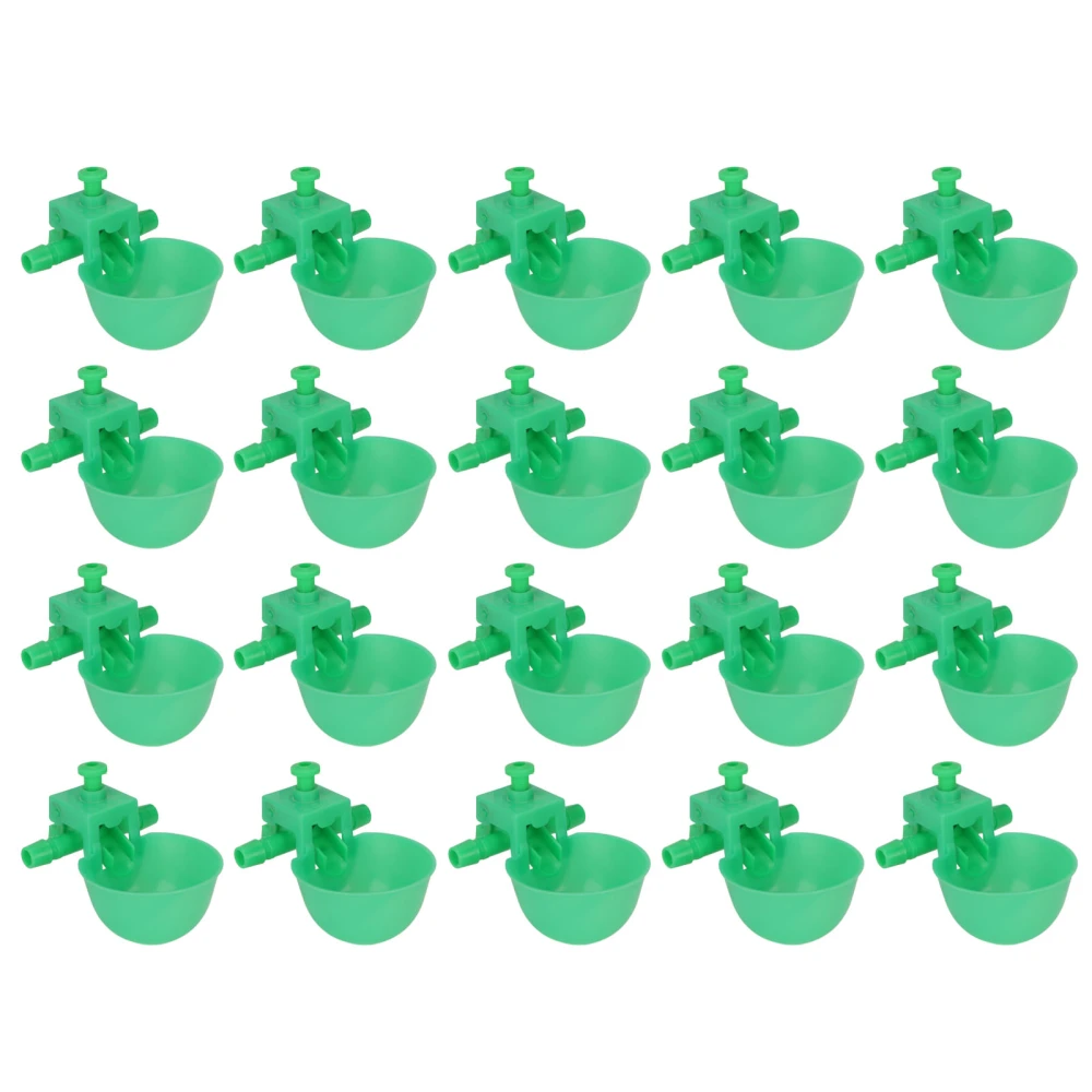 20pcs Poultry Water Cups Adjustable Automatic Chicken Waterer for Chickens Poultry Pigeons Ducks Green