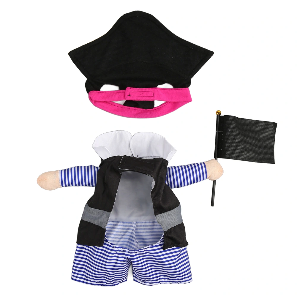 Dog Pirate Costume Fashionable Cute Cartoon Print Pet Pirate Suit for Pets Dogs Cats XL