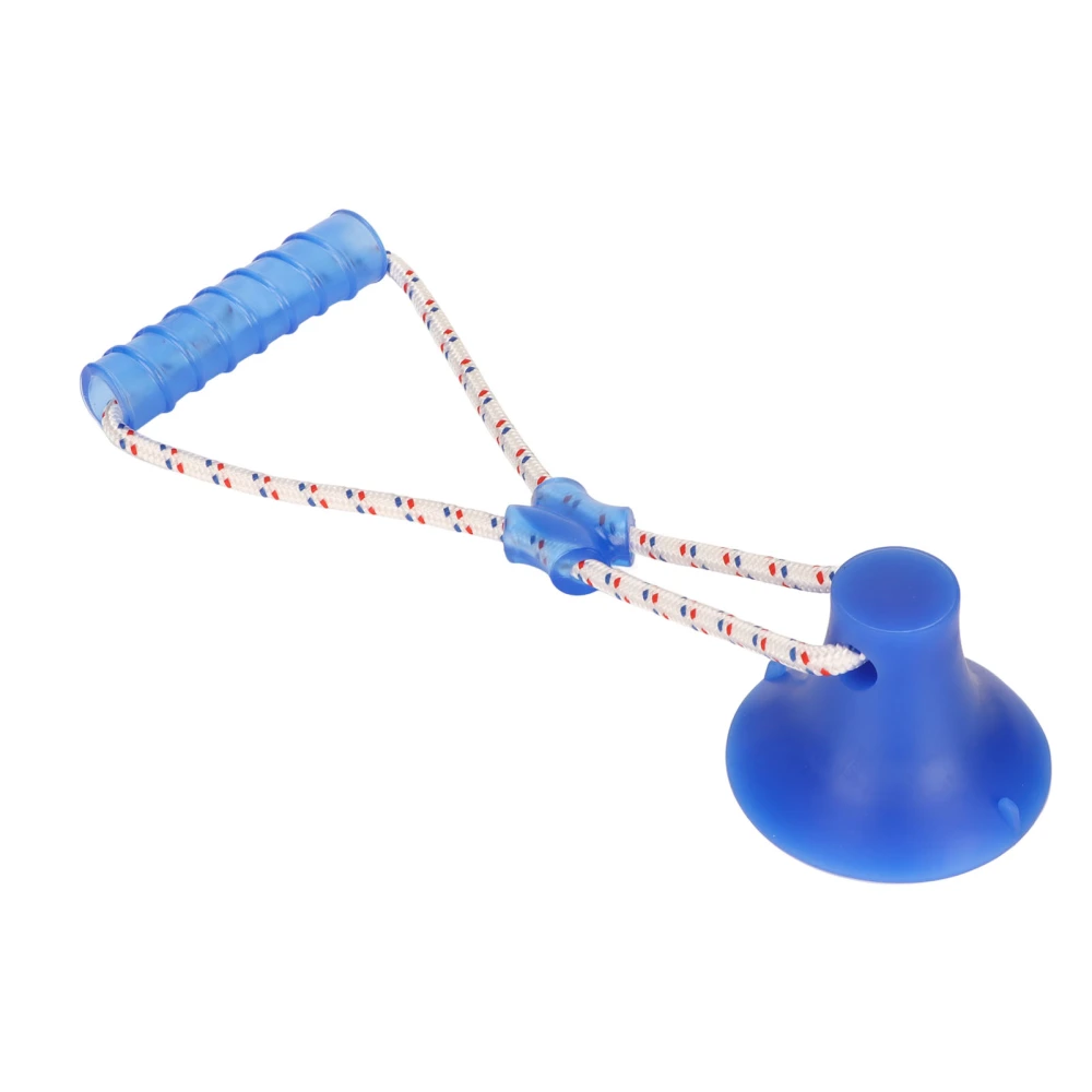 Buyweek Suction Cup Dog Tug Toy Teeth Cleaning Chewing Interactive Puppy Pull Toy for Yard Home Blue Bar Shape