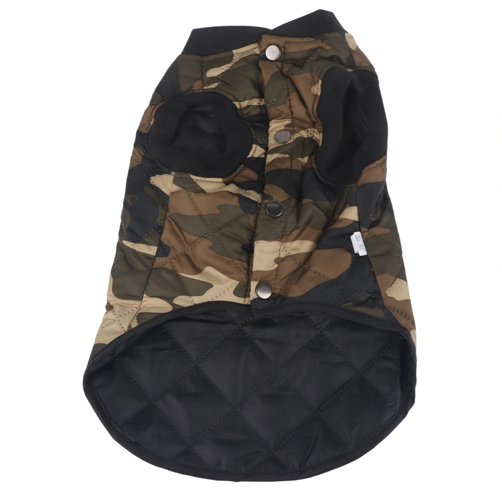 Dog Coat Polyester Cotton Padded Camouflage Printed Sleeveless Autumn Winter Pet Warm Clothes for Small Medium Dogs S