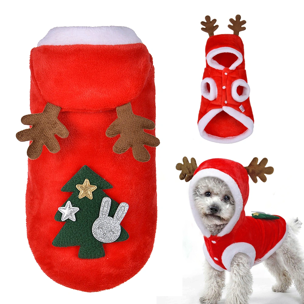 Pet Hoodie Sweater Christmas Elk Dog Clothes Puppy Cat Winter Coat Christmas Apparels