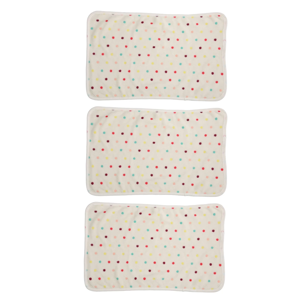 Buyweek 3Pcs Dog Blankets Super Soft Warm Coral Fleece Dotted Print Pet Sleep Mat for Dogs Cats Puppy Beige L