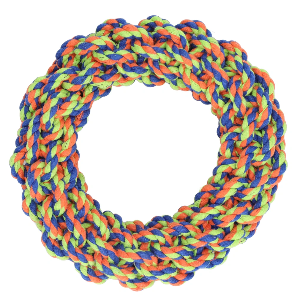 Dog Rope Ring Toy Soft Cotton Rope Corn Ring Teeth Cleaning Relieve Boredom Bite Resistant Pet Chew Ring Rope