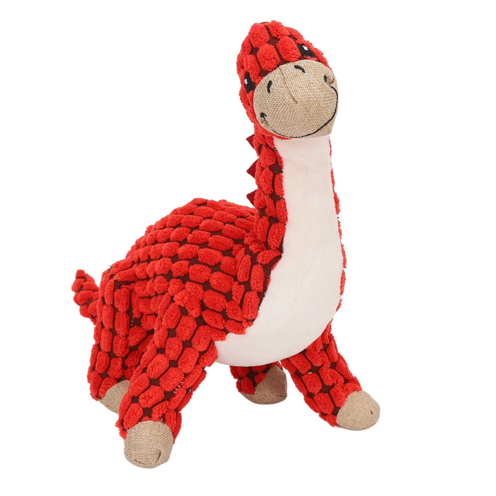 Buyweek Stuffed Dog Toys Provides Fun Entertainment Cute Tanystropheus Red Dog Squeaky Plush Toys for Small Dog Gifts