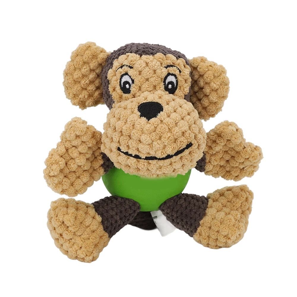 Plush Dog Toy Monkey Shape Bite Resistant Teeth Cleaning Relieve Boredom Pet Stuffed Squeaky Toys