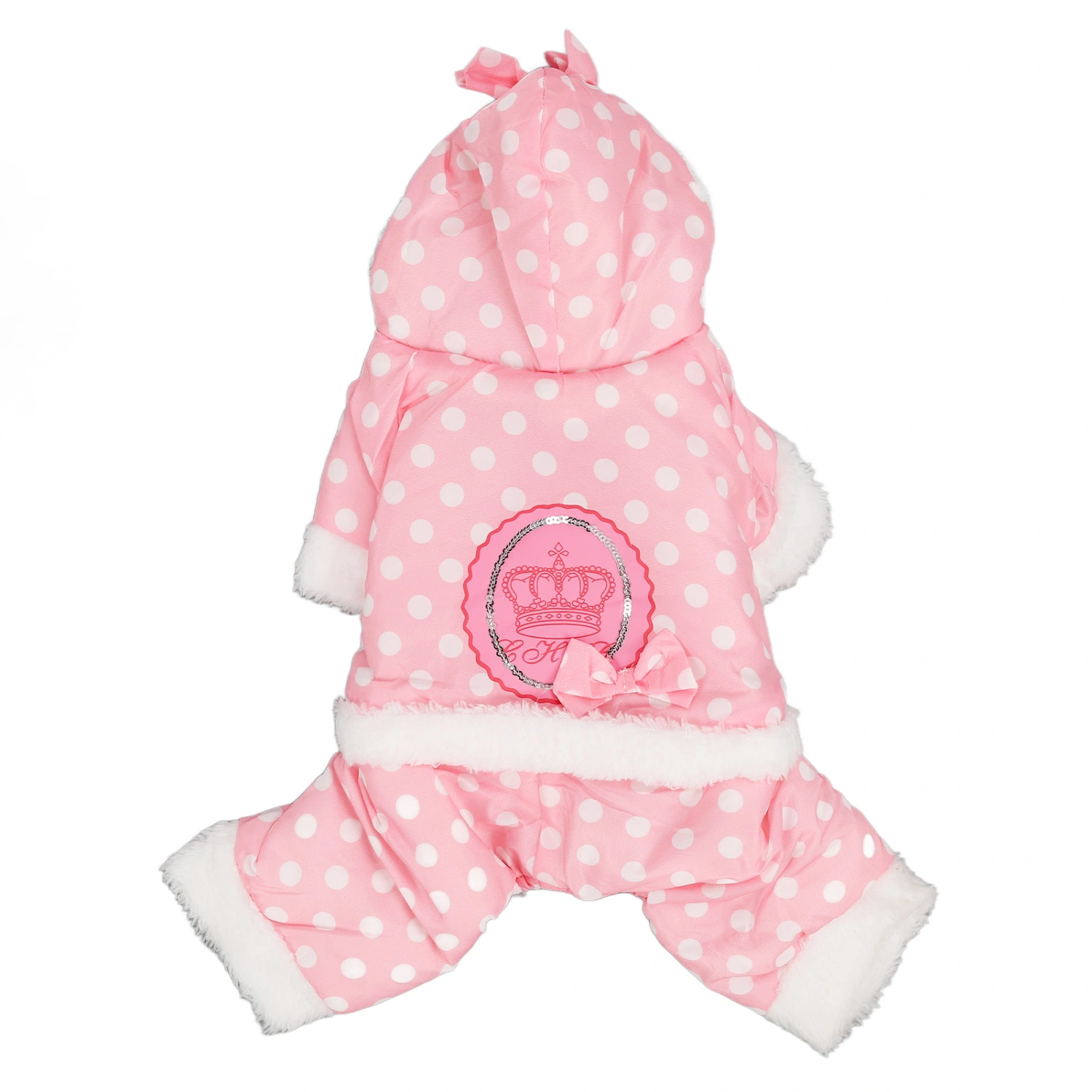 Dog Winter Coat Warm Thickened Skin Friendly One Piece Hoodie Pet Cold Weather Jacket for Small Medium Large Dogs Pink S