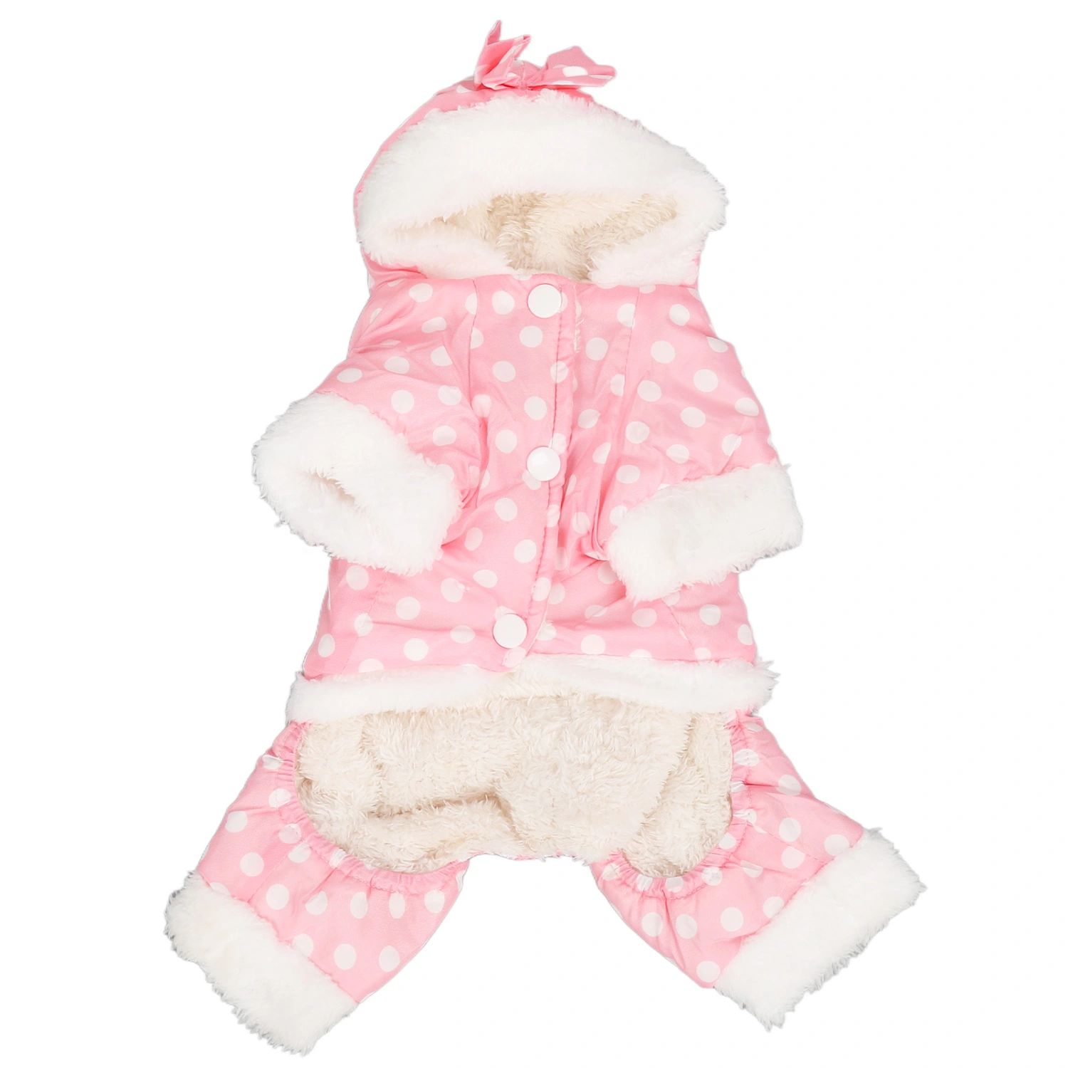 Dog Winter Coat Warm Thickened Skin Friendly One Piece Hoodie Pet Cold Weather Jacket for Small Medium Large Dogs Pink S