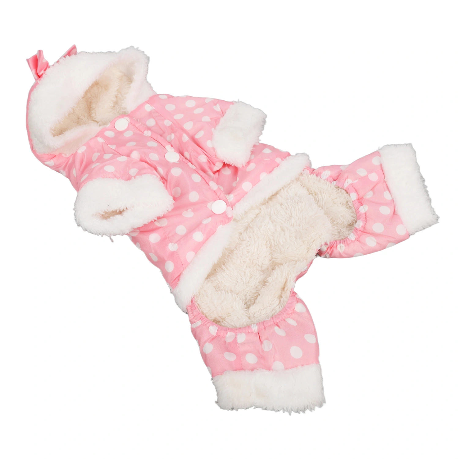 Dog Winter Coat Warm Thickened Skin Friendly One Piece Hoodie Pet Cold Weather Jacket for Small Medium Large Dogs Pink S